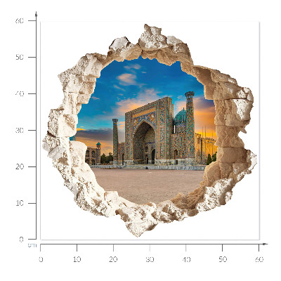 Samolepka díra ve zdi 3D 60x59 Architektonický objev