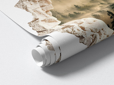 Samolepka díra ve zdi 3D 60x58 Mystický les