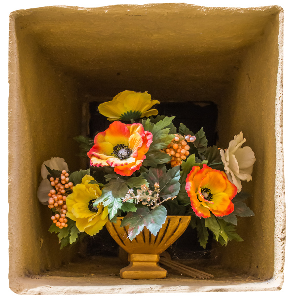 Samolepka na zeď 3D 57x60 Váza s květinami