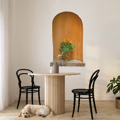 Samolepka na zeď 3D 39x60 Květiny v květináči