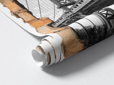 Samolepka díra ve zdi 3D 53x80 Městská krajina