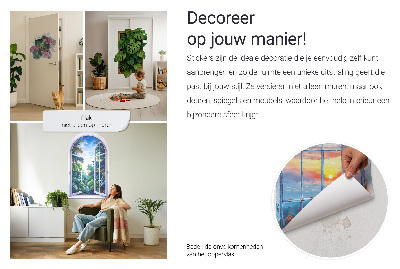 Samolepka díra ve zdi 3D 68x80 Průlom v lese