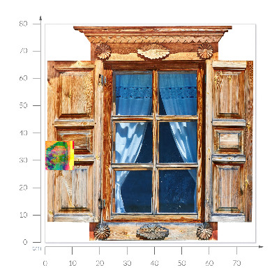 Fototapeta okno 3D 77x80 Rustikální okno