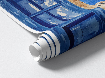 Fototapeta okno 3D 80x46 Řecká krajina