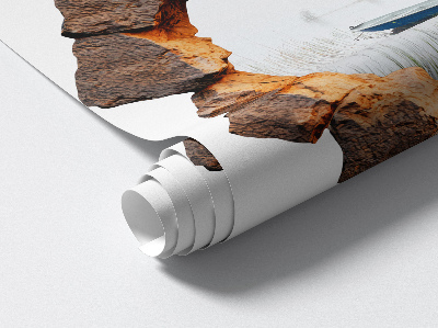 Samolepka díra ve zdi 3D 80x79 Kamenné jezero