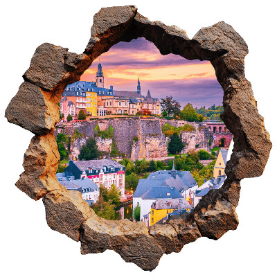 Samolepka díra ve zdi 3D 80x79 Kamenné okno