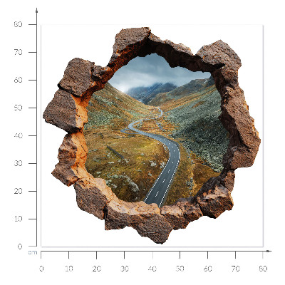 Samolepka díra ve zdi 3D 80x79 Horská túra