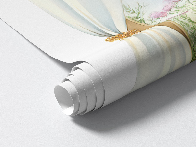 Fototapeta okno 3D 58x80 Záclony s výhledem