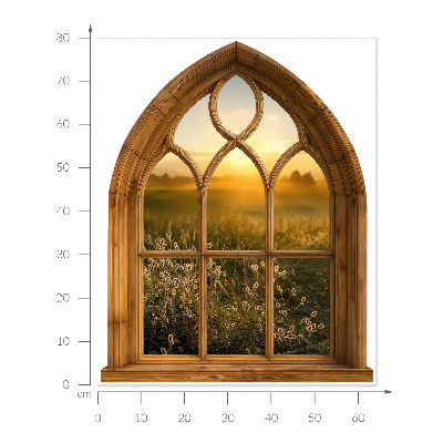 Fototapeta okno 3D 64x80 Okno Krajina