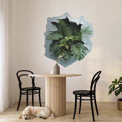 Samolepka díra ve zdi 3D 72x80 Výbuch rostliny