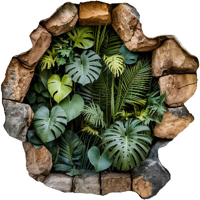 Samolepka díra ve zdi 3D 80x80 Tropická oáza