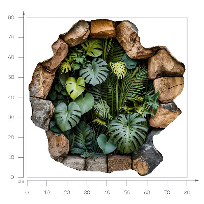Samolepka díra ve zdi 3D 80x80 Tropická oáza