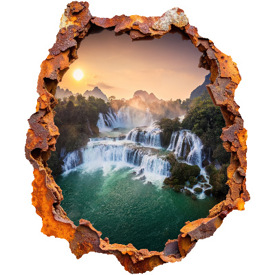 Samolepka díra ve zdi 3D 66x80 Přírodní panorama