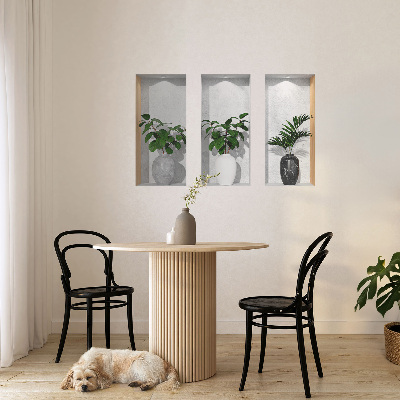 Samolepka na zeď 3D 80x50 Rostlinné výklenky