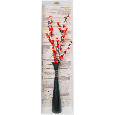 Samolepka na zeď 3D 23x80 Květiny a kameny