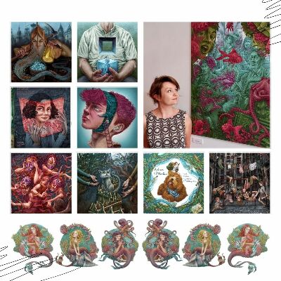 Nálepka 100x132 Zvířata ve stylu kreslené víly