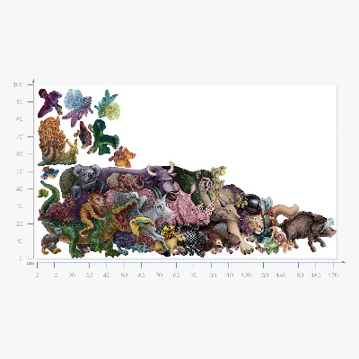Samolepka 100x173 Kreslená zvířata z kouzelného světa