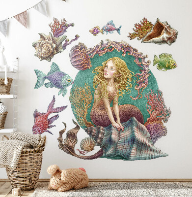 Nálepka 100x88 Podmořské příběhy o mořské panně mezi mušlemi