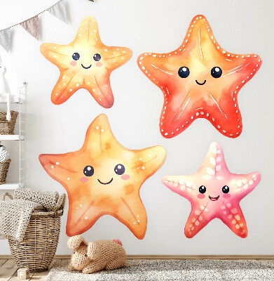 Nálepka na zeď 100x108 Pastelové šťastné hvězdice ve stylu akvarelu