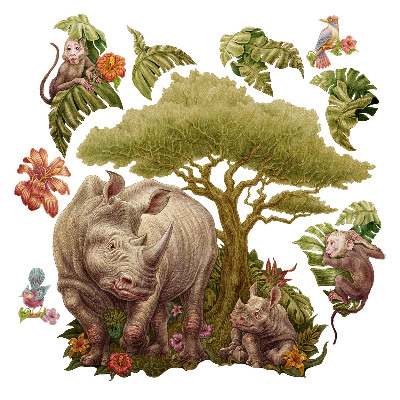 Nálepka 130x140 Divoké safari v pastelovém provedení