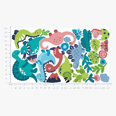 Nálepka 130x234 Veselí dinosauři v pastelové paletě