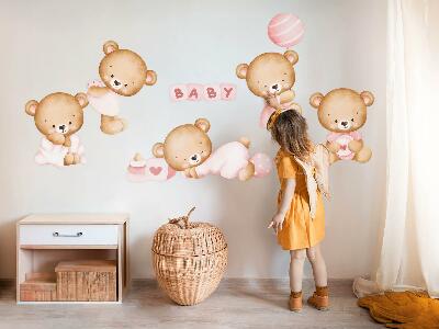 Nálepka 130x227 Pasteloví akvareloví medvídci v okouzlující verzi