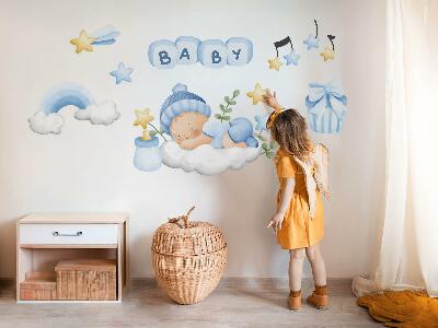 Nálepka 130x209 Pastelové akvarelové dekorace pro chlapce