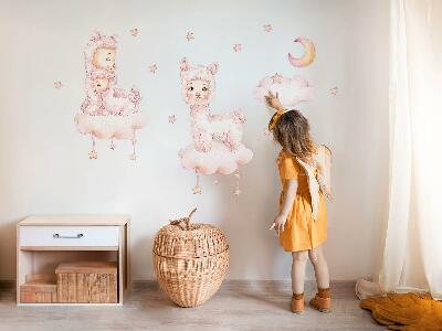 Nálepka 130x234 Pastelové ovce na oblacích a hvězdách