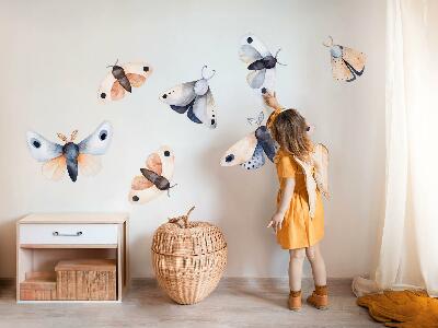 Samolepka 60x102 Pastelové můry v boho stylu s barevným hmyzem