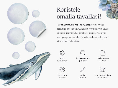 Samolepka 60x77 Zvířata ve stylu kreslené víly