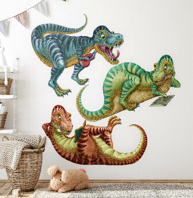 Nálepka na zeď 60x90 Dinosauři ve veselé kreslené verzi