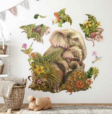 Samolepka 60x90 Safari s exotickými zvířaty a vegetací