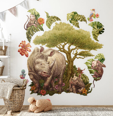 Samolepka 60x93 Divoké safari v pastelovém provedení