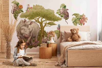 Samolepka 60x93 Divoké safari v pastelovém provedení