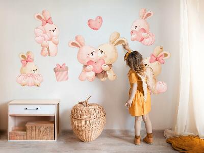 Samolepka 60x84 Rozkošní zajíčci v pastelové rodině