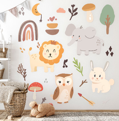 Nálepka na zeď 60x92 Okouzlující zvířecí vzor v boho stylu