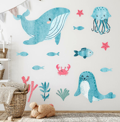 Nálepka 60x84 Mořský ráj ve stylu akvarelu