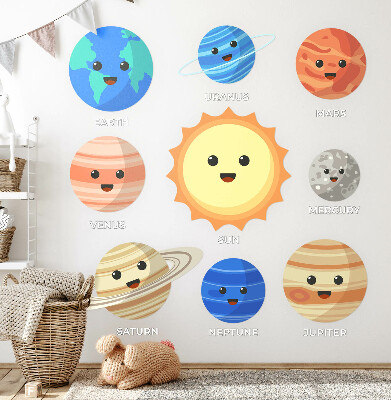 Samolepka na zeď 60x91 Krásné planety v kosmickém tanci