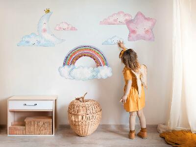 Nálepka na zeď 60x69 Pastelové magické nebe ve stylu akvarelu