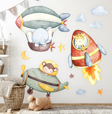 Nálepka na zeď 60x82 Lety zvířat ve stylu akvarelu