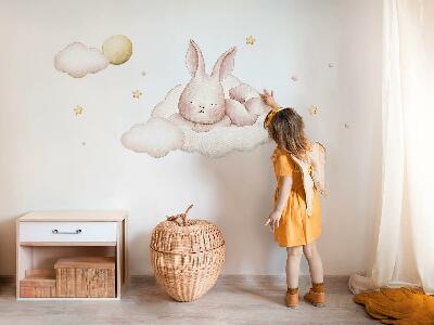 Samolepka 60x70 Zajíček na mraky a pastelové akvarely