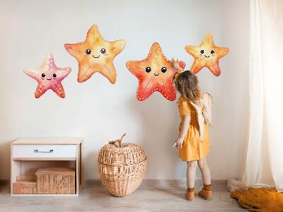 Nálepka 60x84 Pastelové šťastné hvězdice ve stylu akvarelu