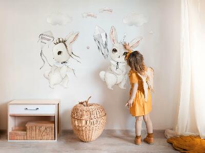 Nálepka 60x76 Zajíčci s draky v pastelovém boho stylu