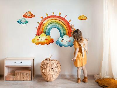 Nálepka 60x91 Barevné mraky a duhové akvarel nebe