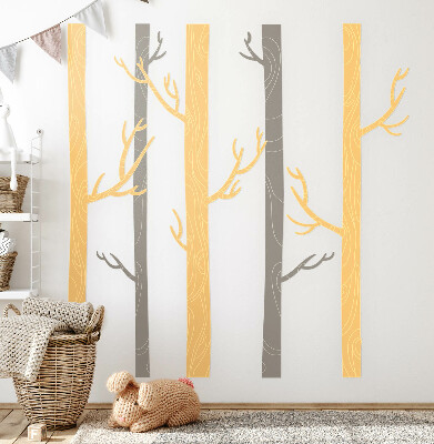 Samolepka na zeď 60x87 Pastelový les s dekorativními stromy