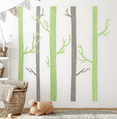 Nálepka na zeď 60x83 Pastelový les s dekorativními stromy