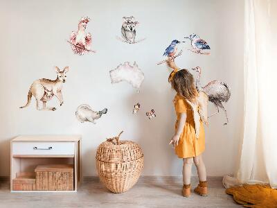 Nálepka na zeď 60x81 Australská fauna v jemných pastelech