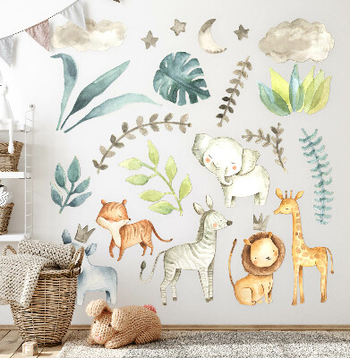 Nálepka 60x105 Rozkošná zvířátka v pastelovém boho stylu