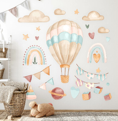 Nálepka na zeď 80x113 Boho akvarelové pastelové vzory