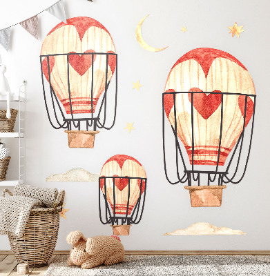 Samolepka 80x132 Boho balónky a hvězdy ve stylu akvarelu